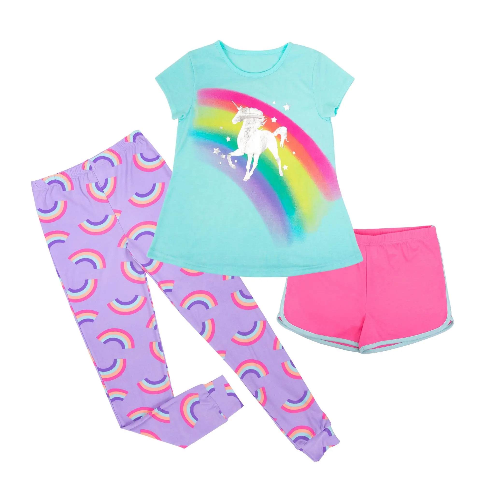 Grafische Regenboog Kleding Tee Shirts Print Kids Lush Lounge Broek Oem Kinderen Meisjes Eenhoorn Pyjama Nachtkleding