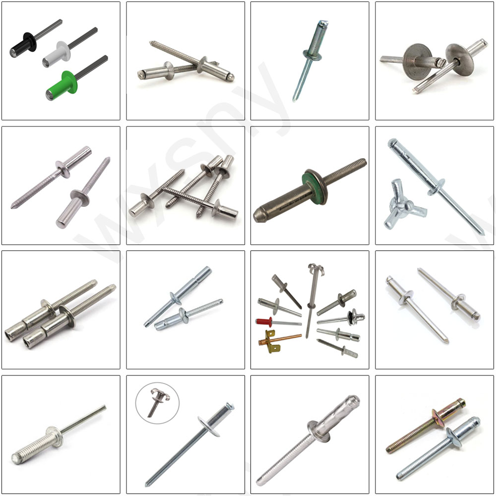 din7337 Open Type Black Painted Dome Head Aluminum Steel Stem Break Pop