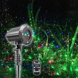 Laser Kerst Projector Lichten Outdoor, Motion Vuurvlieg Rood Groen Blauw Met Afstandsbediening Laser Tuin Licht