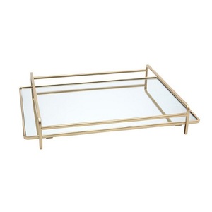 Decorative Rectangle Shape Gold Color <b>Mirror</b> <b>Tray</b> High Quality Home Decoration New Style Serving <b>Tray</b> Kitchenware - Product Image 3