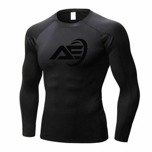 Rashguard unisexe à manches longues, coupe ajustée, compression, tissu en nylon et impression par sublimation - Product Image 1