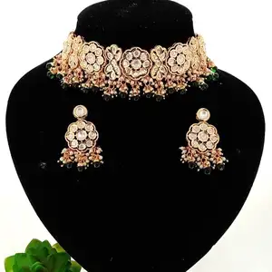 wonderful real kundan jaypuri necklace Indian jewellery real kundan set in lowest price M creation
