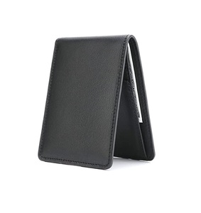 Haute qualité mode nouveau Design fabriqué à la main pliant hommes en cuir véritable ouvert étanche portefeuille noir porte-carte en gros - Product Image 6