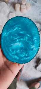 Vente en gros de sous-verres en agate d'aspect résine avec côtés ronds dorés personnalisés Tapis en résine Coussinets DIY Sous-verres chauffants de style classique Utilisation sur table à domicile - Product Image 3