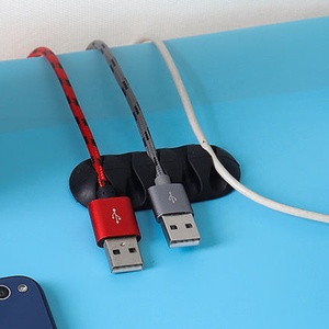 New Silicone bàn Cáp chủ USB sạc dây quản lý dây cáp clip chủ phổ biến thuận tiện đen đỏ màu xanh lá cây hoặc tùy chỉnh - Product Image 4