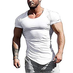 Camiseta de Fitness para hombre, ropa activa en blanco, con dobladillo curvo, la mejor para culturismo con impresión personalizada - Product Image 6