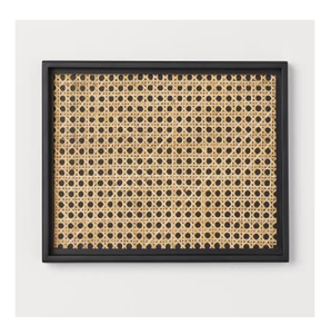 Plateau de service à dessert en rotin, rond/carré/rectangulaire, artisanat tibétain, avec poignées, vente en gros, - Product Image 1