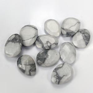 Precio al por mayor Natural Forma de huevo Howlite Piedra preciosa suelta Piedras preciosas sueltas hechas a mano de alta calidad para hacer joyas - Product Image 2