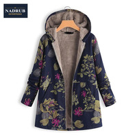 Chaqueta acolchada de Invierno para mujer, chaqueta con estampado Floral cálido, Vintage, de gran tamaño, novedad de 2020