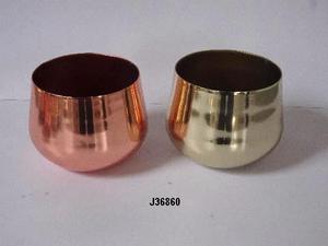 Pot en métal en aluminium, acier, cuivre, laiton, finition or rose-pour Noël comme récipient à bougie Votive - Product Image 3