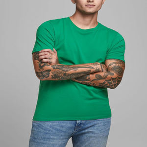 T-shirt de sport d'été pour homme de haute qualité, 220 grammes, col ajusté, manches courtes, motif uni personnalisé - Product Image 4