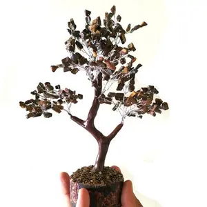 Tiger Eye Gemstone Chips Tree | Sacra and Solar Plexus Chakra