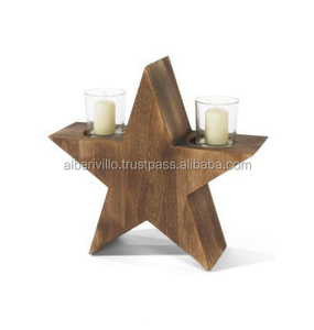Décoration de Noël d'extérieur en bois artisanal en forme d'étoile pour ferme, décoration de fête faite à la main - Product Image 6