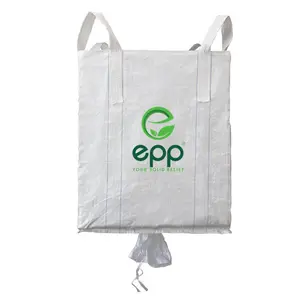 VN Supplier Super Sack 1 Ton Jumbo Bags Fibc Big Bulk Bag Top Cross Packing Flat Color Food Grade Flat Bottom 1000kg bags