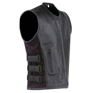 Sports Men Fashion High Quality Leather Motorbike Vest Outdoor Leather Winter Vest <b>Motorcycle</b> Custom Style Vest - Product Image 1