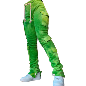 Salopette extensible taille moyenne pour femme Leggings de sport Long Orange Rouge Jogging Pantalon de survêtement pour l'hiver Style avant plat - Product Image 3