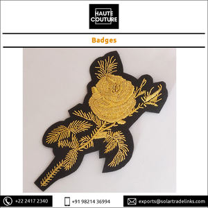 Las insignias de hilo de lingotes de oro con diseño de rosa para mujer bordadas a mano más vendidas para chaquetas Blazers - Product Image 3