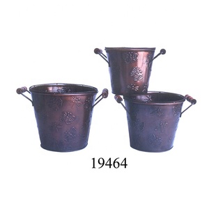 Jardinière décorative en métal de jardin à la maison de vente chaude avec des pots de fleurs de jardin antiques bruns ensemble de 3 pièces - Product Image 5