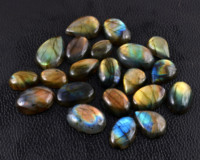 Cabochon de Lébodrorite bleue de haute qualité, fait main, multi-feu, ovale, irisé, à dos plat, qualité AAA, pierres précieuses en vrac