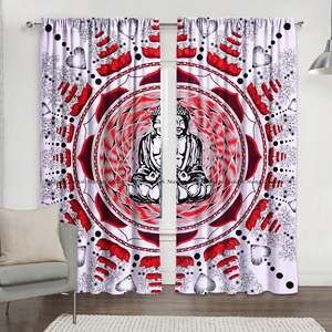 ผ้าม่านแขวนผนังลายพระพุทธรูปดอกบัว ทำจากผ้าฝ้าย สำหรับประตูและหน้าต่าง งานแฮนด์เมด หลายสี ของตกแต่งบ้าน โดยผู้ส่งสินค้าจากอินเดีย - Product Image 4