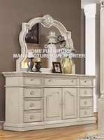 Lit à baldaquin moderne blanc antique avec affiche décorative, ensemble de chambre California King Size en bois de teck durable et pliable, mobilier de chambre de luxe