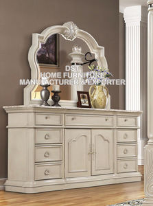 Lit à baldaquin et ensemble de chambre à coucher en bois de teck blanc antique, style moderne, taille Queen, mobilier de luxe vintage, DST Exports, vente de meubles de chambre USA - Product Image 3