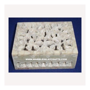 Excellent White Soapstone Jewelry <b>Box</b> - Product Image 1