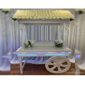 Chariot de nourriture en bois pour la décoration de mariage décoration de mariage étals de nourriture en bois doux en bois sculpté décoratif chariot de bonbons USA - Product Image 1