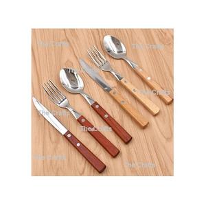 Couverts en métal de couleur blanche et dorée Ensemble de cinq pièces, fourchette, cuillère et couteau Couverts pour la vente en gros - Product Image 5