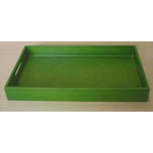 Bamboo Lacquer Serving Tray Hole Handles Handmade Eco-friendly Durable Vietnam <b>Craft</b> Matt Transparent Color Mekocraft Brand Home - Product Image 2