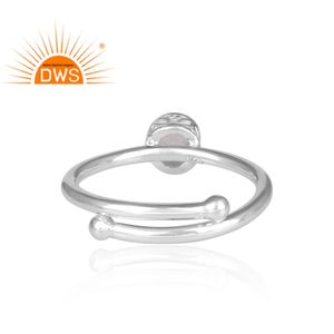 Bague de déclaration en argent Sterling, pierre précieuse ronde en cristal, bijoux en argent Sterling fin, vente en gros - Product Image 4