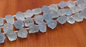 Natural Blue Aquamarine Gemstone Uneven Shape Rough Untreated Side <b>Drill</b> Handcut for <b>Jewelry</b> Making - Product Image 5