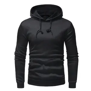 Sweatshirts à capuche décontractés de haute qualité pour hommes, confortables, anti-rétrécissement et teints unis, sweats à capuche grande taille - Product Image 1