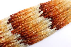 Hebra larga de 16 ", cuentas Heishi de alta calidad, Ópalo de fuego Natural, forma cuadrada lisa, para fabricación de joyas - Product Image 5