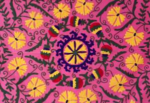 Uzbek ผ้าคลุมเตียงปักลาย2ไซส์ทำด้วยมือสำหรับตกแต่งผนังบ้านสไตล์โบฮีเมียนชายหาดที่สวยงาม - Product Image 6