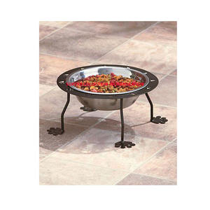 Bol en acier inoxydable et argent, pour animaux de compagnie, avec support, 1 pièce - Product Image 1