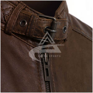 เสื้อแจ็กเก็ตหนังพียูของผู้ชาย,เสื้อบอมเบอร์เสื้อใส่เที่ยวแขนยาวผ้าสองชั้นสไตล์วินเทจปักลายได้ตามต้องการ - Product Image 3