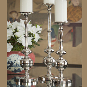 Bougeoir de mariage en argent doré, chandelier en métal pour décoration de maison - Product Image 1