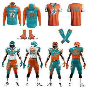 Camiseta de fútbol americano juvenil personalizable XL uniforme de sarga de aparejos con sublimación y logotipo impreso para uso deportivo - Product Image 1