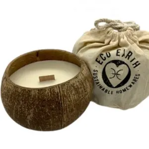 TRENDING COCONUT CANDLE SOYA WAX ECO FRIENDLY COCONUT SHELL BOWL HANDMADE VIETNAM COCO CANDLE SCENTED