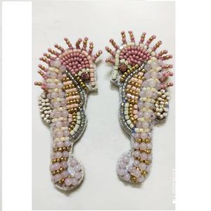 Boucles d'oreilles en perles de rocaille brodées, bijoux multicolores à la mode, style indien, faits à la main, pour femmes et filles, nouvelle collection - Product Image 5