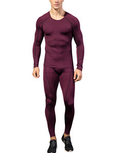 ชุดฟิตเนสสำหรับผู้ชาย,ใหม่2022ชุดวิ่งกลางแจ้งรัดรูปผ้ากำมะหยี่แขนยาวกางเกงฟิตเนสเลกกิ้งโยคะคาร์ดิโอ - Product Image 5