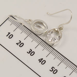 Pendientes de cuarzo de cristal transparente Natural, piedras ovaladas, pendientes de gota de Plata de Ley 925, joyería, pendientes de cristal más vendidos - Product Image 3