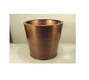 Petite taille antique de cuivre de planteur de cuivre rond décoratif de jardin de finition lisse pour la décoration extérieure de jardin - Product Image 1