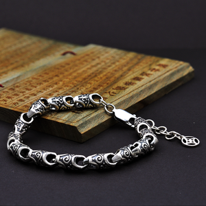 Custom Trendy <b>Beaded</b> <b>Bracelets</b> 925 <b>Sterling</b> <b>Silver</b> Zircon Men's Gift Jewelry Taiwan - Product Image 4