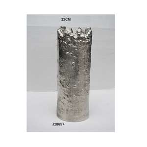 Jarrón de Flores Moderno de Aluminio Fundido con Acabado de Níquel Rugoso, Decoración de Mesa con Bordes Rústicos, Jarrón Metálico para Decoración del Hogar - Product Image 6