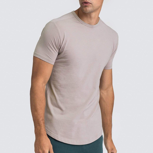 Camiseta con dobladillo curvo para hombre, prenda de vestir, de alta calidad, 95% algodón, 5% licra, con abertura lateral, venta al por mayor - Product Image 2