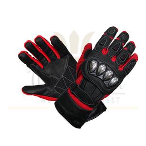 Guantes de cuero para motocicleta para hombre, protector de pantalla táctil de dedo completo para carreras - Product Image 5