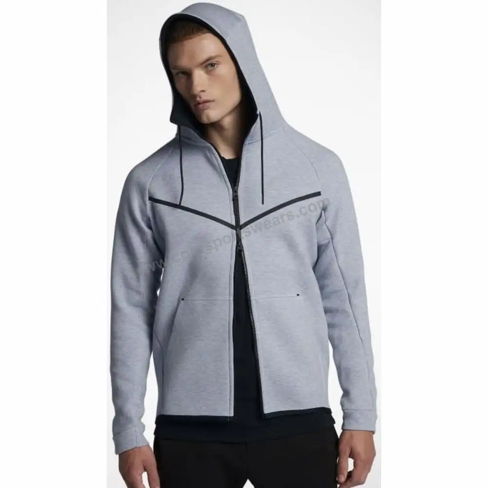 Sudadera con capucha y cremallera completa para hombre, ropa deportiva con forro polar de alta calidad, tela preenvuelta, Logo personalizado, sin mínimo