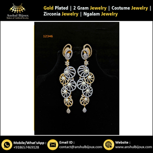 Pendientes de diamantes americanos de la colección larga redonda para bodas y fiestas Ideas de regalos de compromiso - Product Image 6